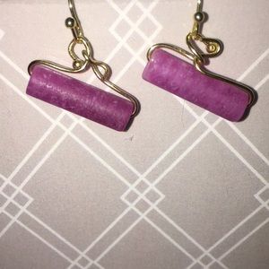 💕 Amethyst and gold wire earrings